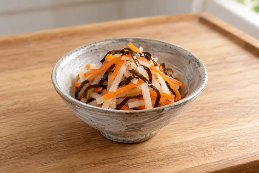 大根とにんじんの塩昆布和えの完成イメージ