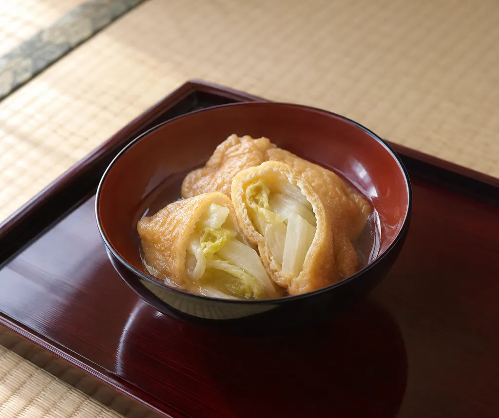 油揚げと白菜の袋煮の完成イメージ