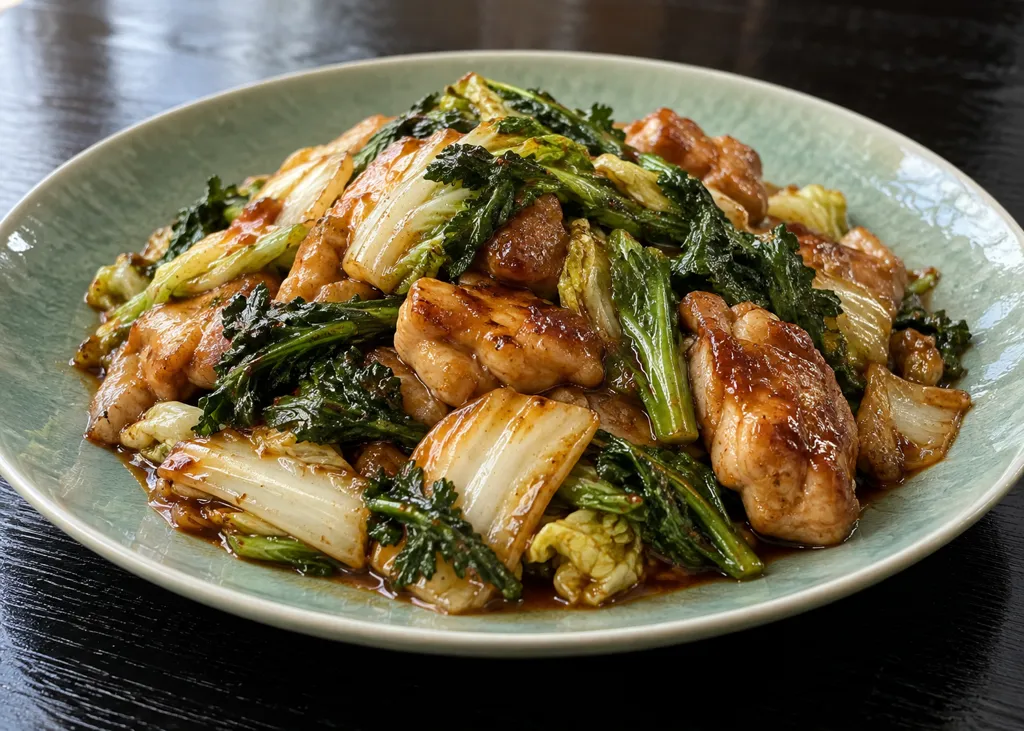 鶏肉と野菜の辛味噌炒めの完成イメージ