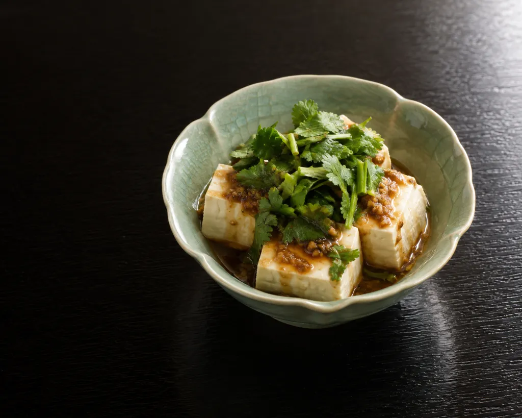 木綿豆腐とパクチーの香味温豆腐中華だれの完成イメージ
