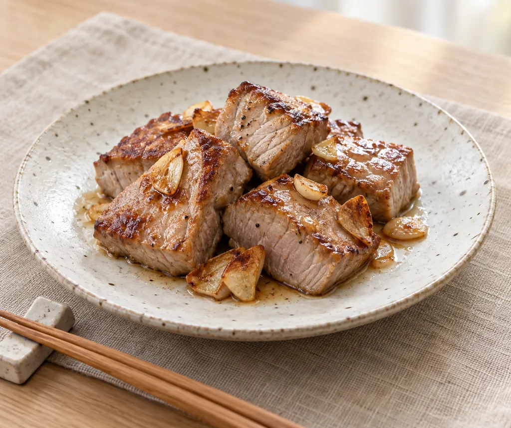 まぐろのにんにく塩焼きの完成イメージ