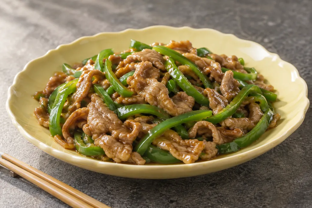 豚こま肉とピーマンの青椒肉絲の完成イメージ