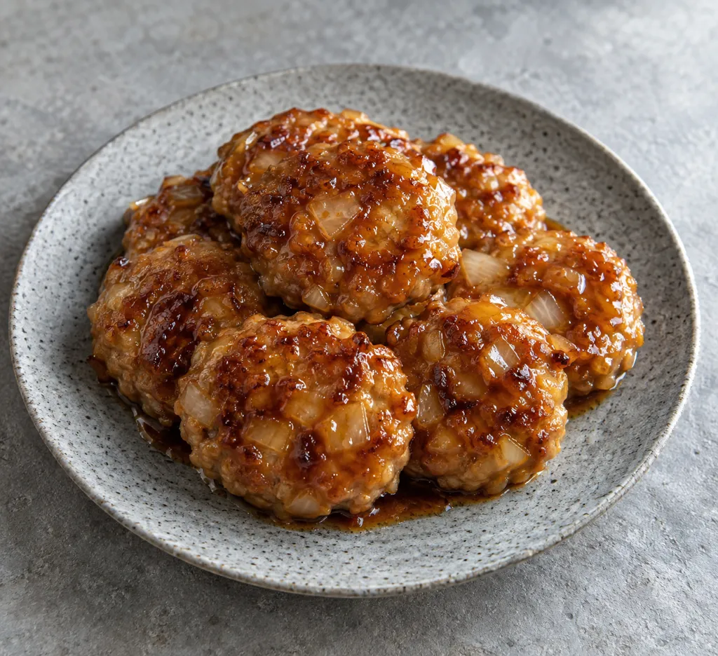 玉ねぎの甘辛肉だんごの完成イメージ