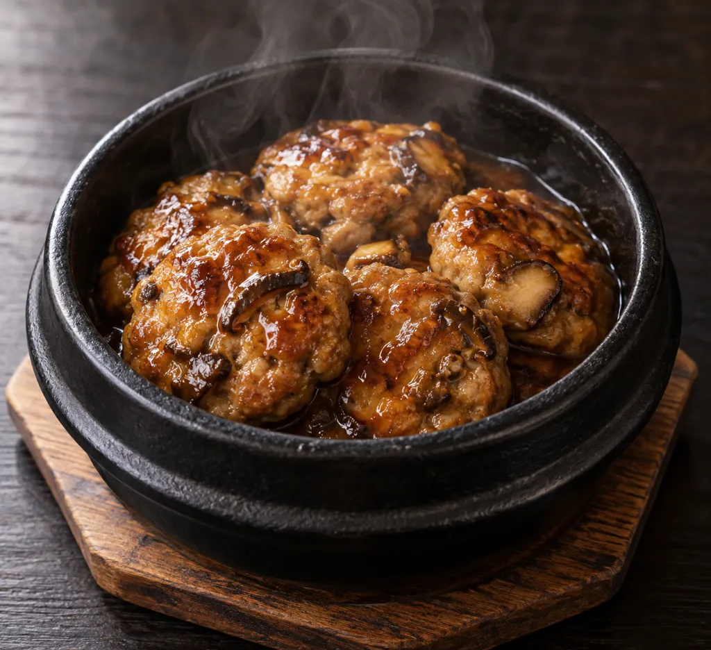 しいたけの甘辛鶏だんごの完成イメージ