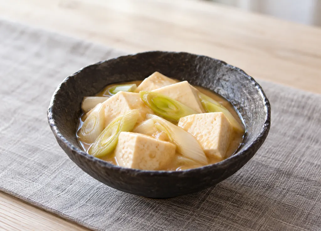豆腐とねぎの味噌煮の完成イメージ