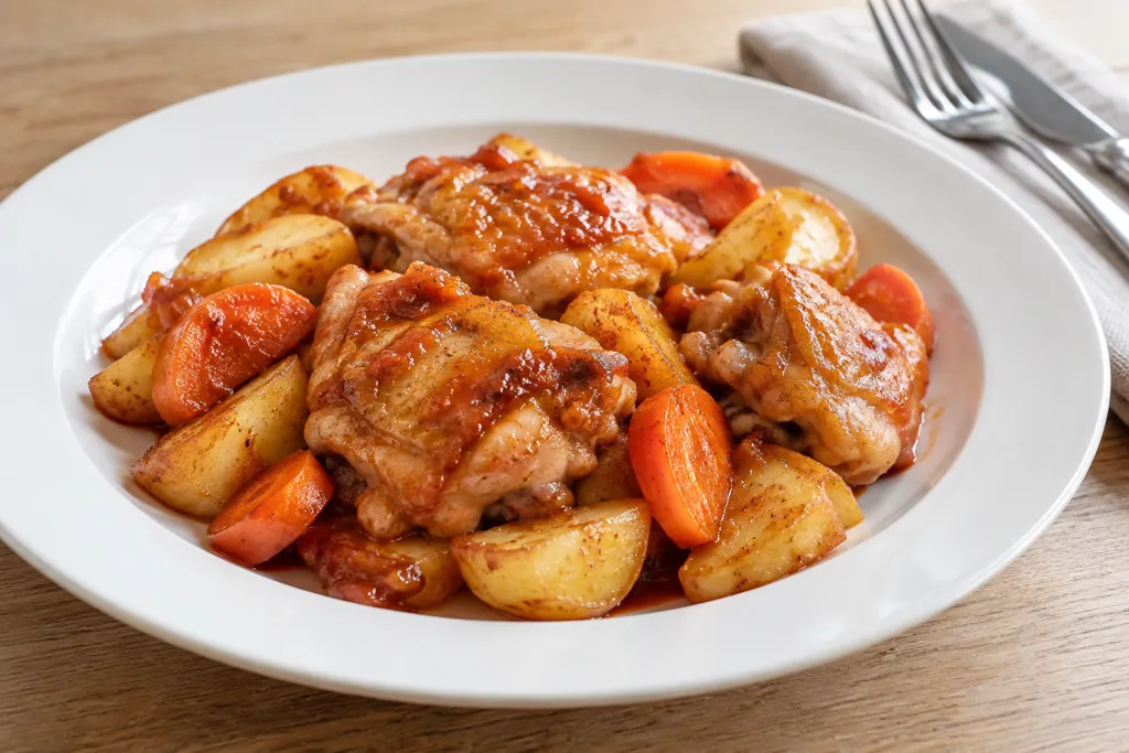鶏もも肉とじゃがいものソテーの完成イメージ