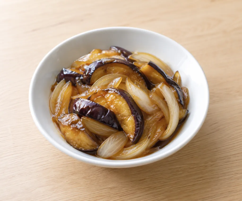 なすと玉ねぎの中華甘酢揚げ焼きの完成イメージ
