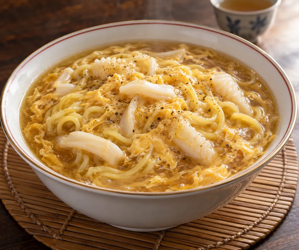 いかと卵の酸辣湯麺の完成イメージ