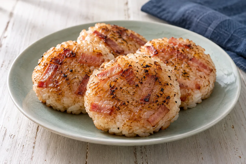 ベーコンの焼きおにぎりの完成イメージ