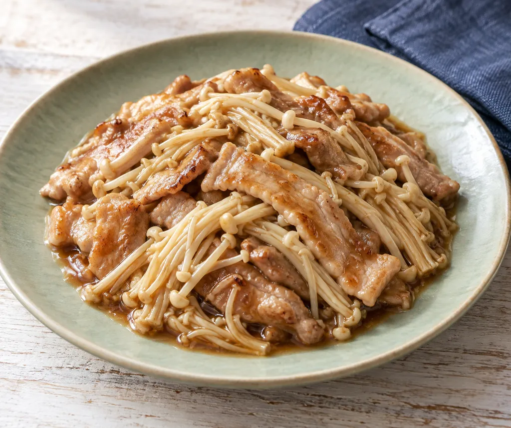 豚ロースとえのきのさっぱり焼きの完成イメージ