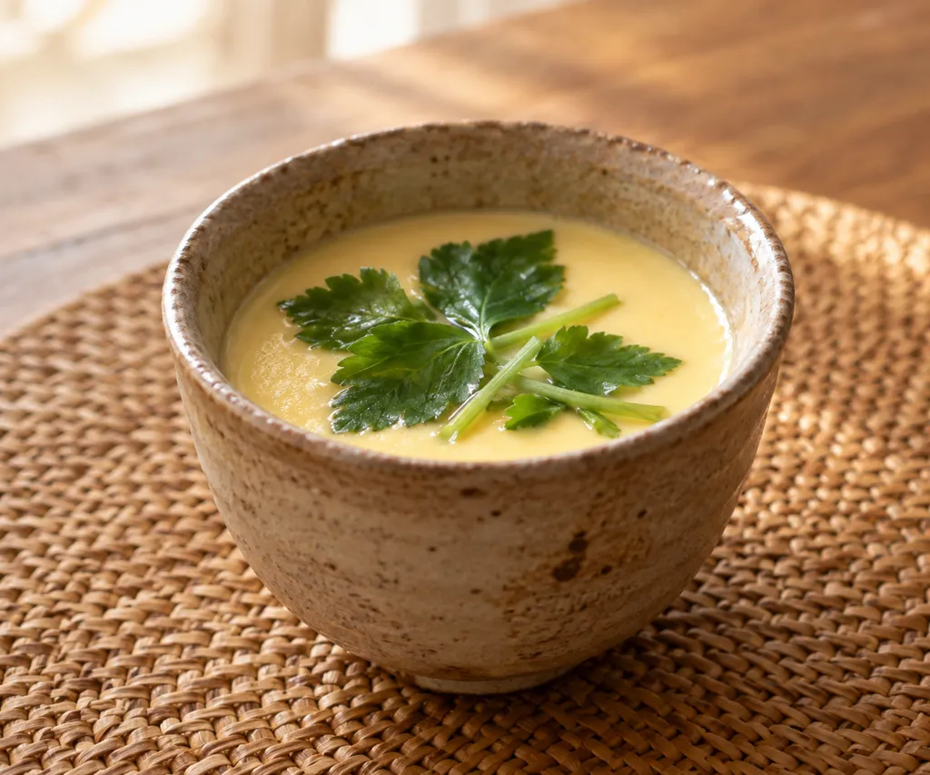 三つ葉の茶碗蒸しの完成イメージ