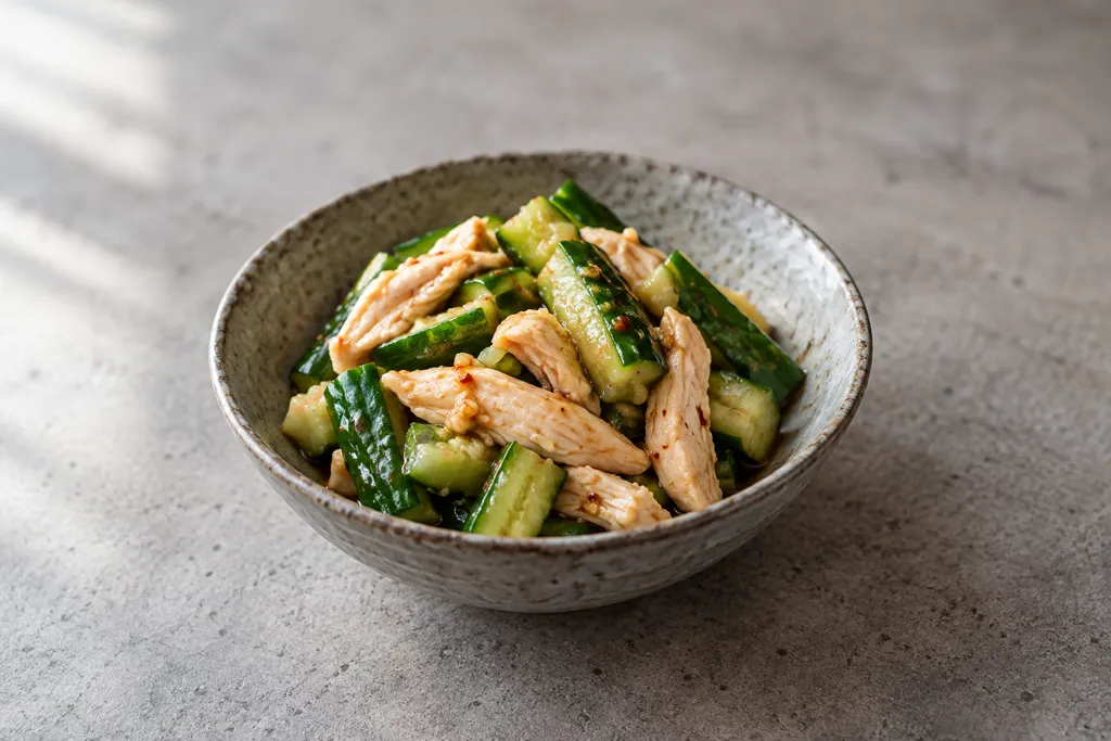 きゅうりとささみの韓国風和えの完成イメージ