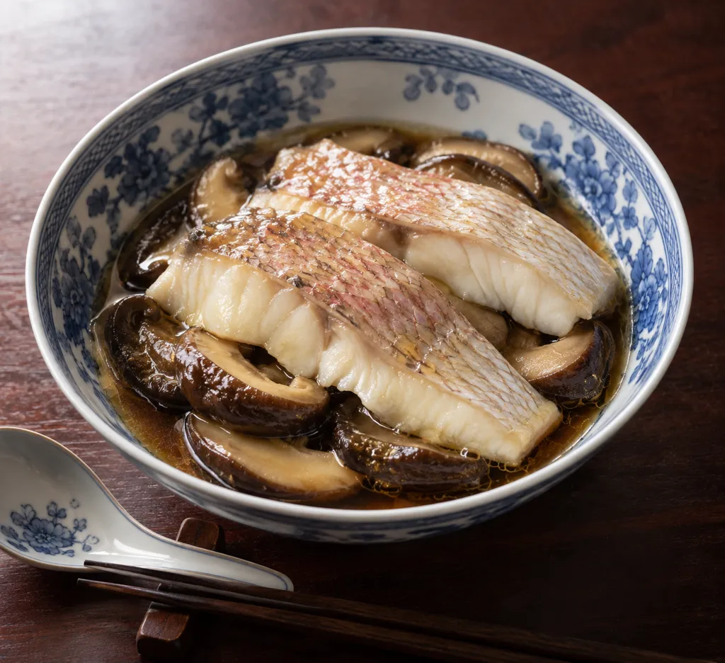 たいとしいたけの中華蒸しの完成イメージ