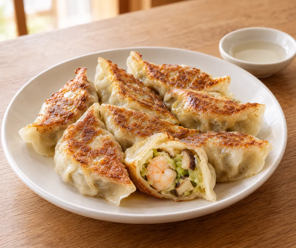 えびとキャベツの焼き餃子の完成イメージ