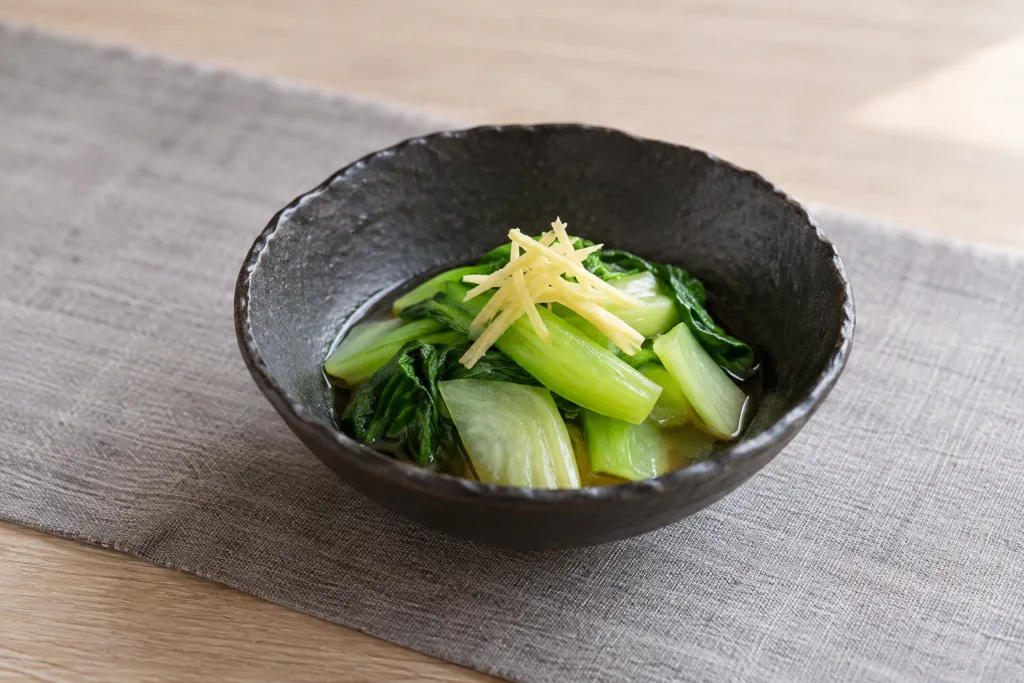 チンゲン菜の生姜おひたしの完成イメージ