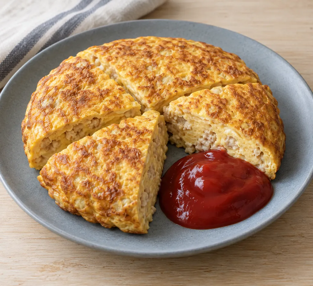 鶏ひき肉の厚焼きオムレツの完成イメージ
