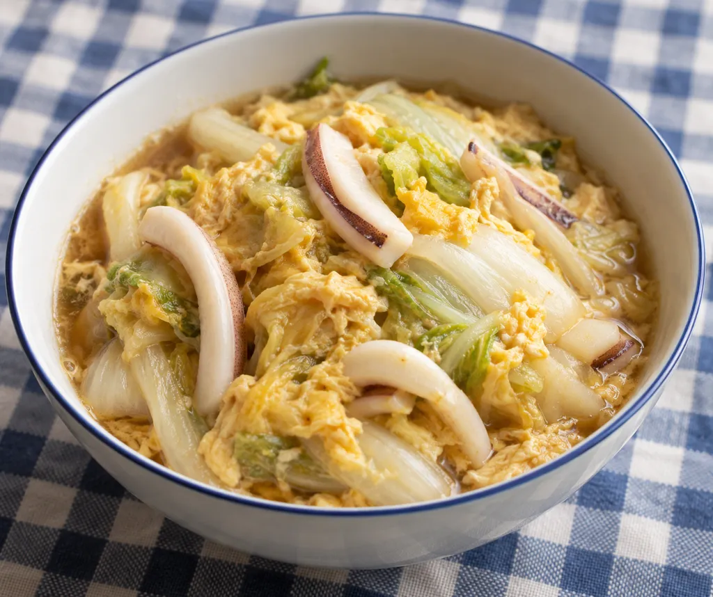 いかと白菜の卵とじの完成イメージ