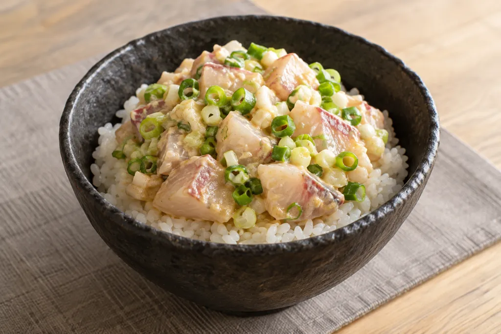 たいとねぎの海鮮丼の完成イメージ