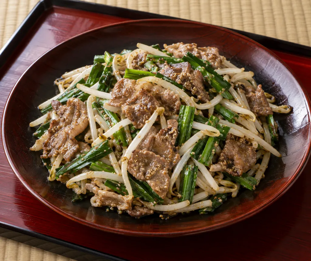 ラム肉ともやしのごま炒めの完成イメージ