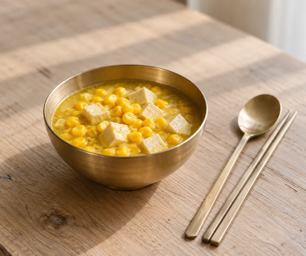 とうもろこしと豆腐のエスニック野菜汁の完成イメージ