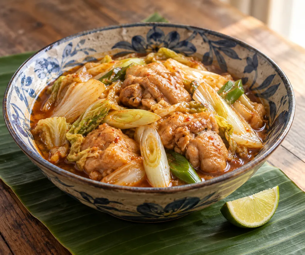 鶏もも肉と白菜のピリ辛煮の完成イメージ