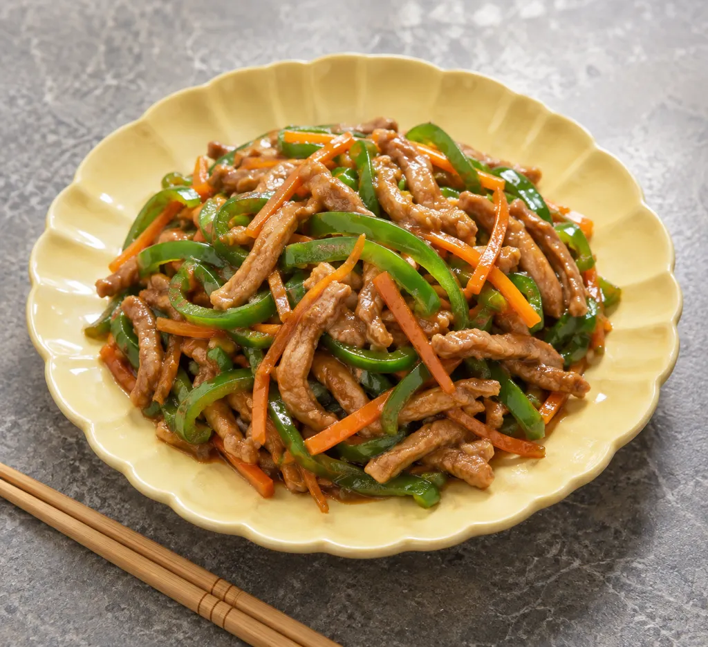 豚もも肉とピーマンのオイスター炒めの完成イメージ