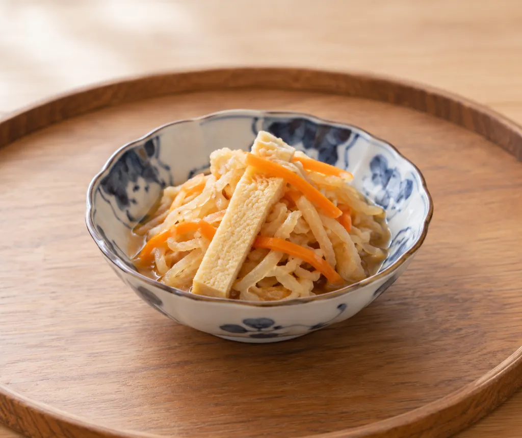 高野豆腐と切り干し大根の煮物の完成イメージ