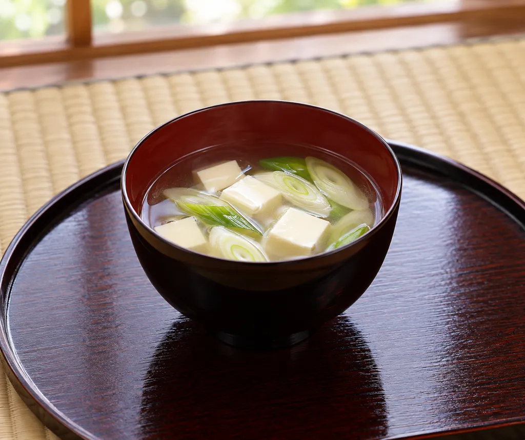 豆腐とねぎのすまし汁の完成イメージ