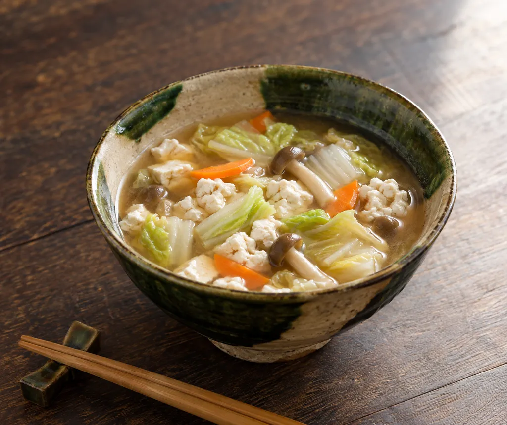 豆腐と白菜のけんちん汁の完成イメージ