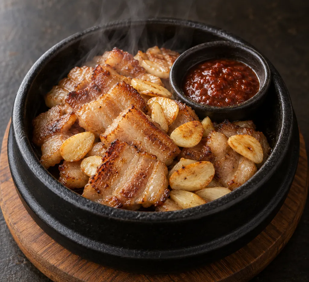 豚バラ肉のにんにく焼きの完成イメージ