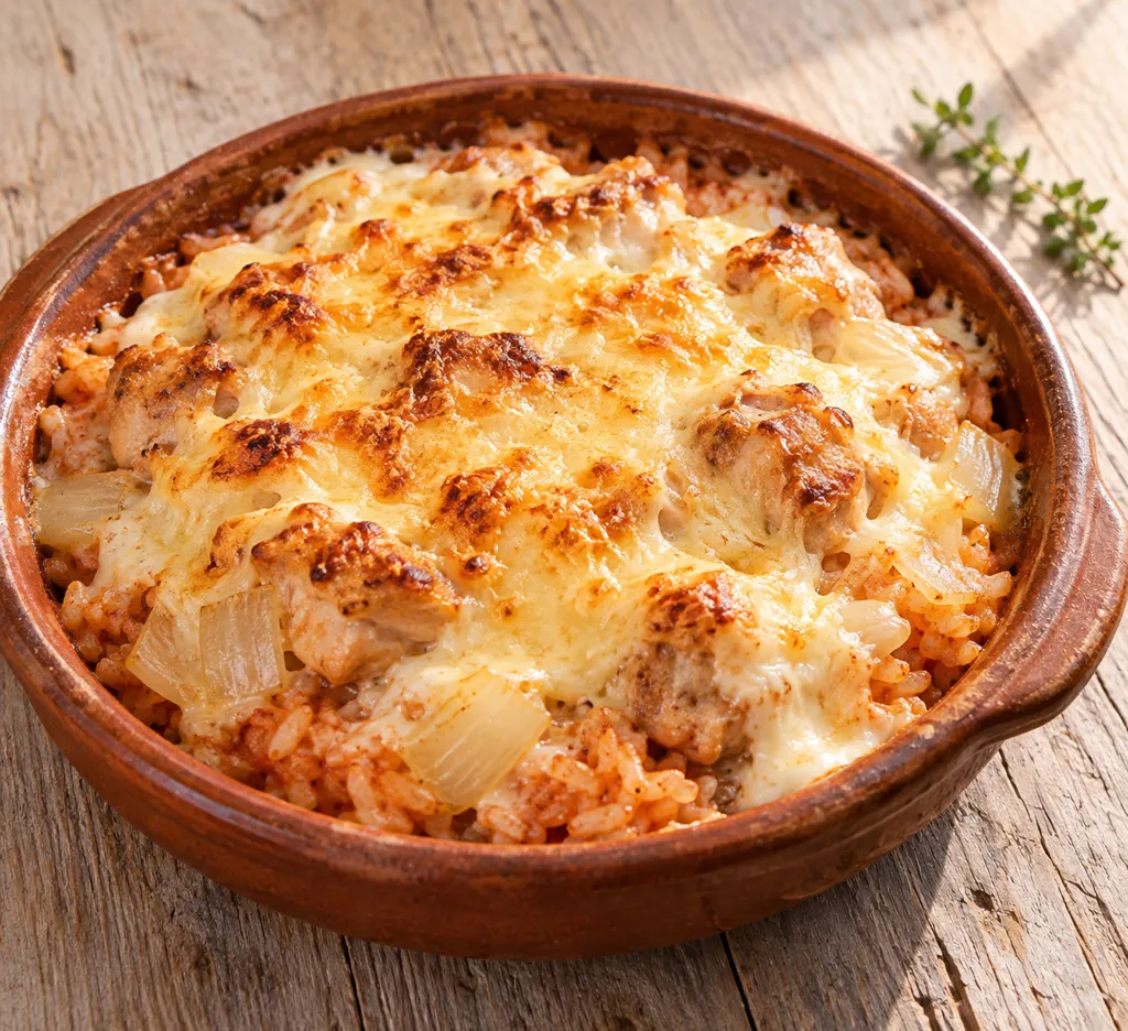 鶏もも肉と玉ねぎのドリアの完成イメージ