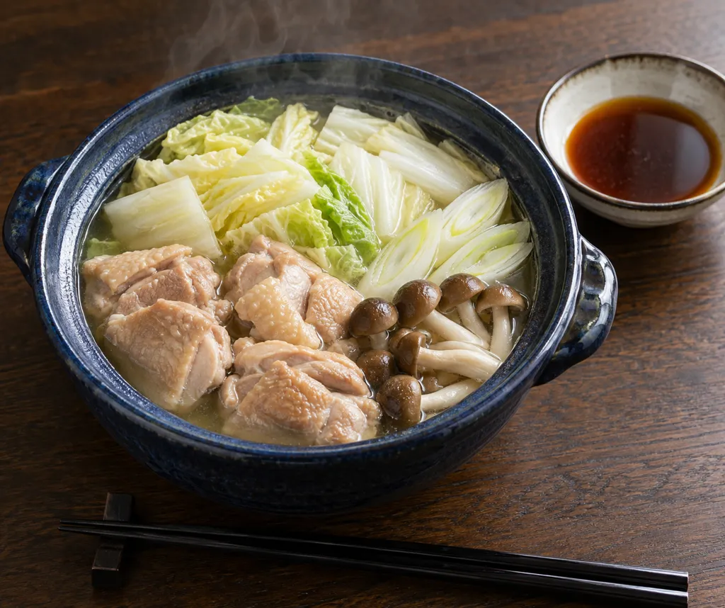 鶏もも肉と白菜の寄せ鍋の完成イメージ
