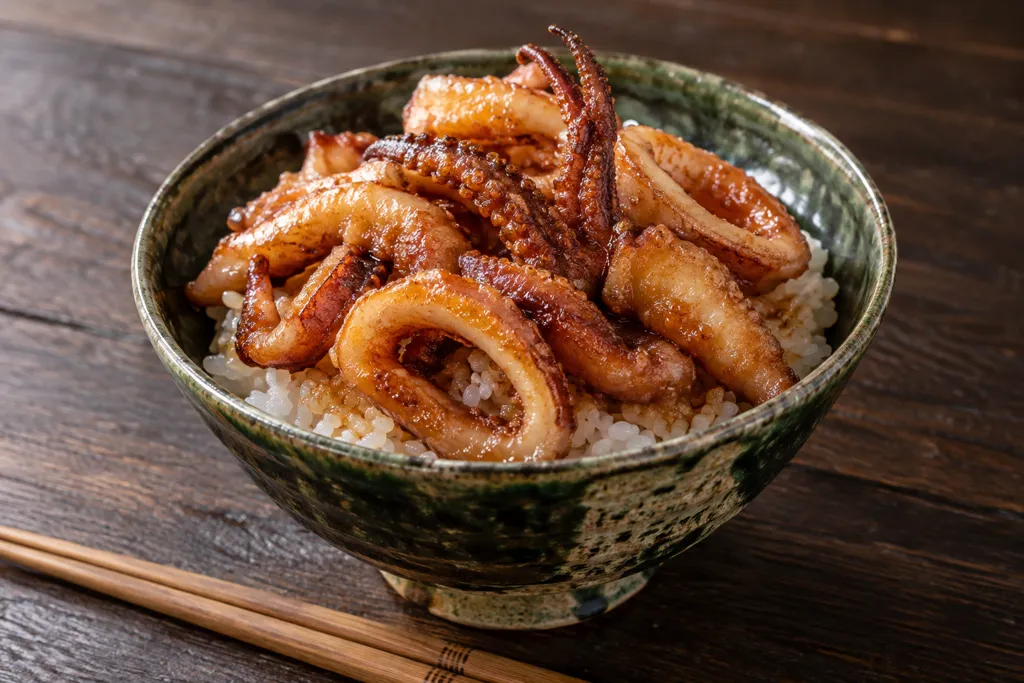 いかの甘味噌から揚げ丼の完成イメージ