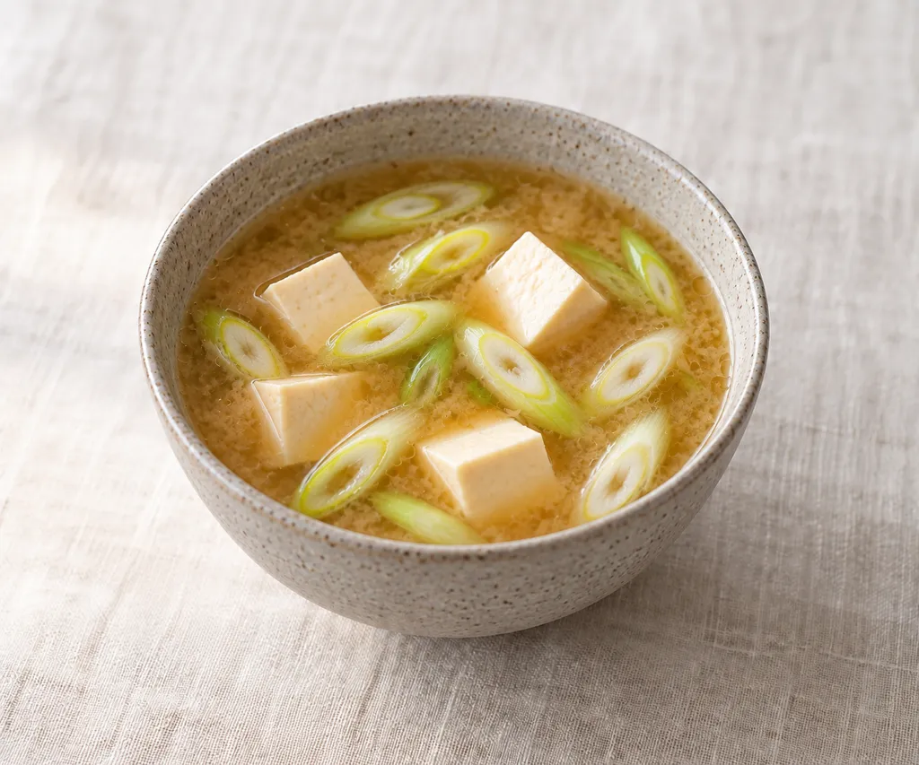豆腐とねぎの韓国風味噌スープの完成イメージ