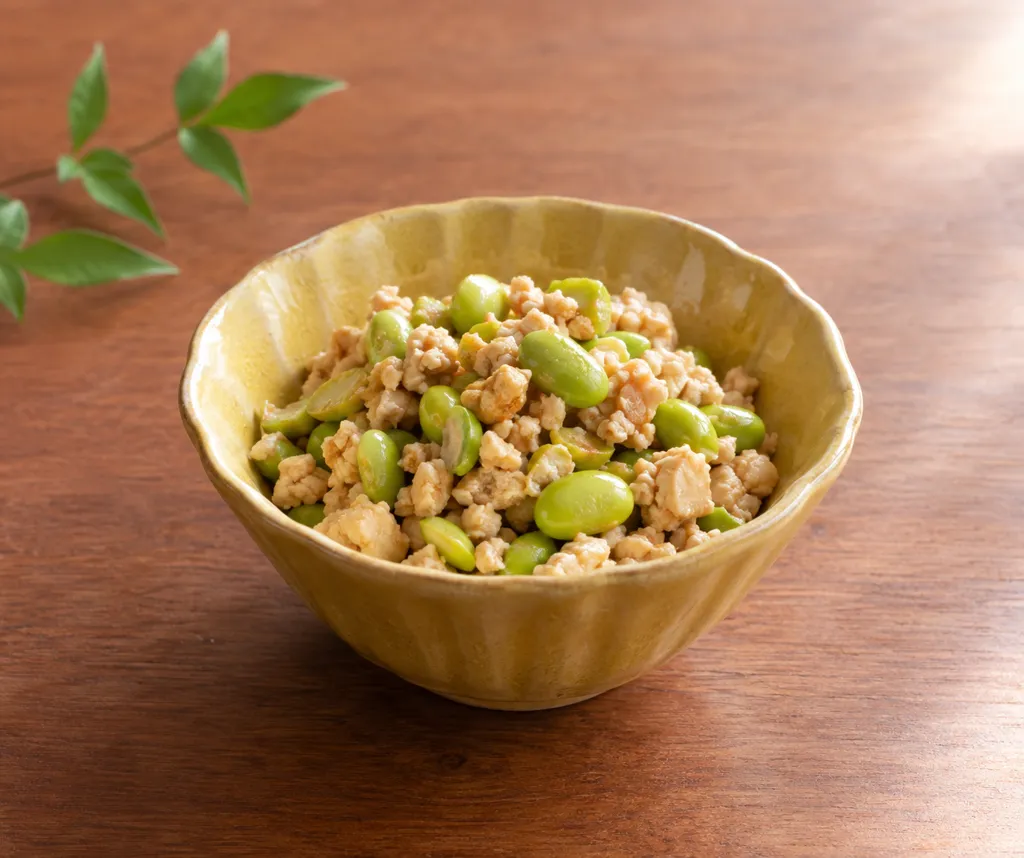 豆腐と枝豆のそぼろ炒りの完成イメージ