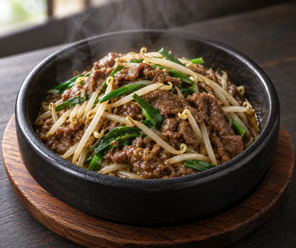 牛肉ともやしのプルコギの完成イメージ