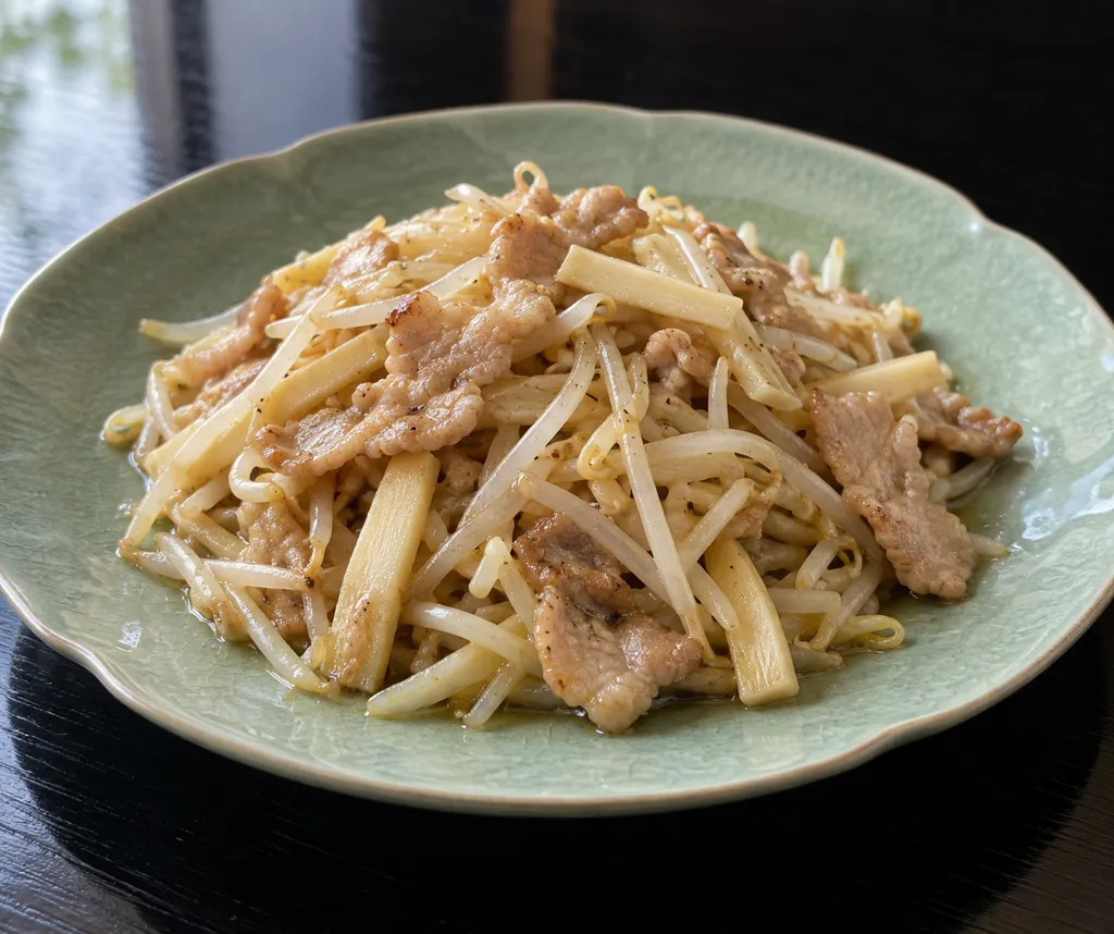 豚ロースとたけのこのもやし中華炒めの完成イメージ