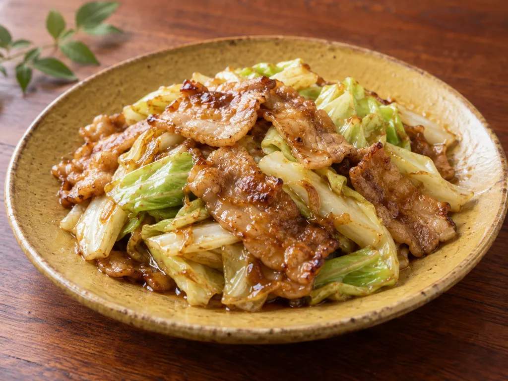 豚バラ肉とキャベツのこく旨味噌焼きの完成イメージ