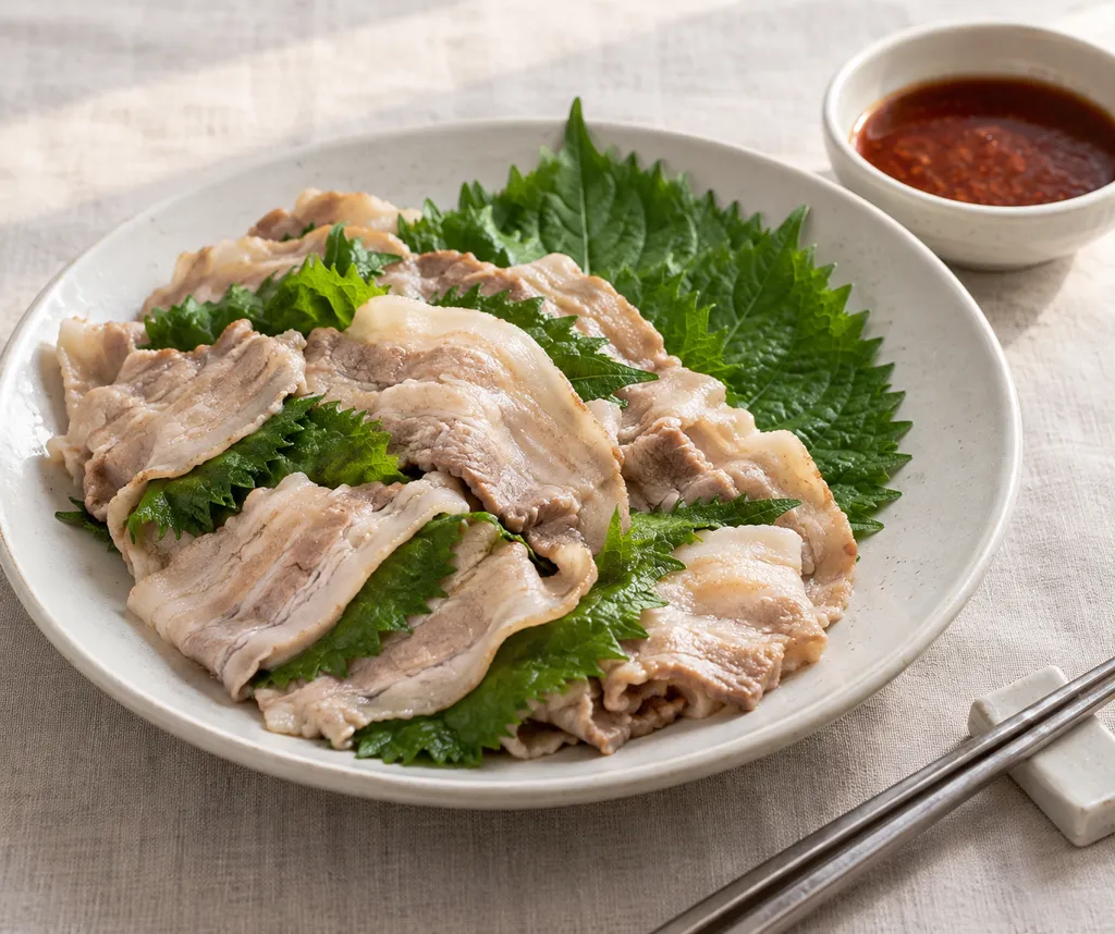 豚バラ肉と大葉のレンジポッサムの完成イメージ