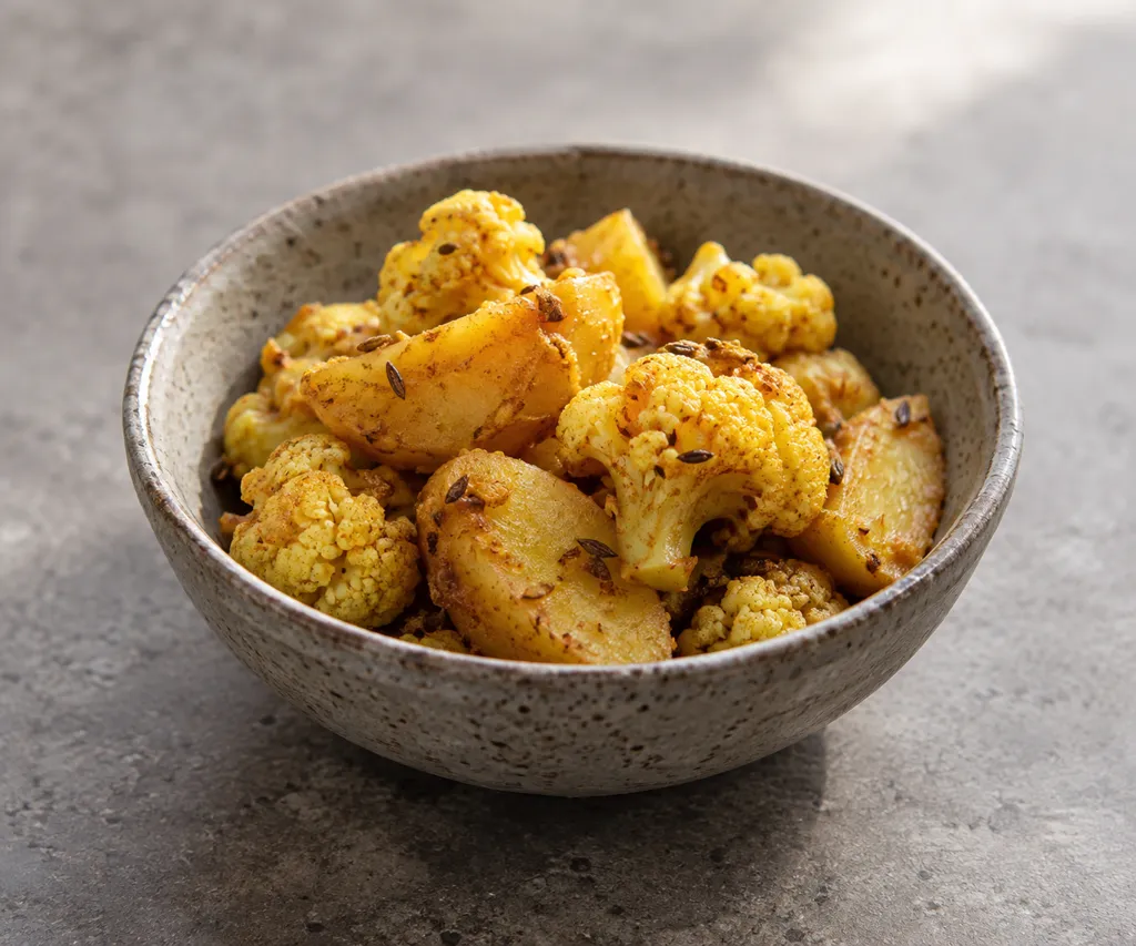 じゃがいもとカリフラワーのサブジの完成イメージ