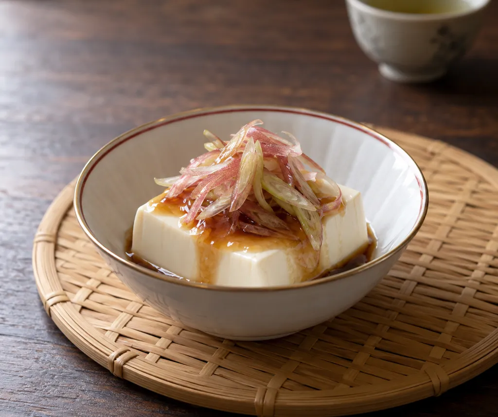 絹ごし豆腐とみょうがの中華だれの完成イメージ