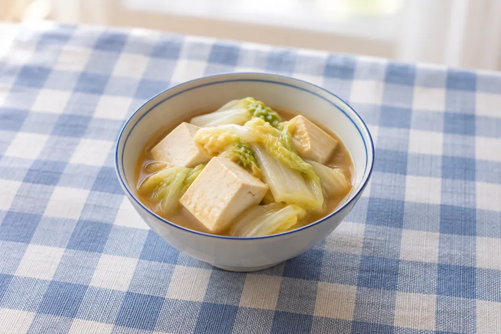豆腐と白菜の味噌煮の完成イメージ