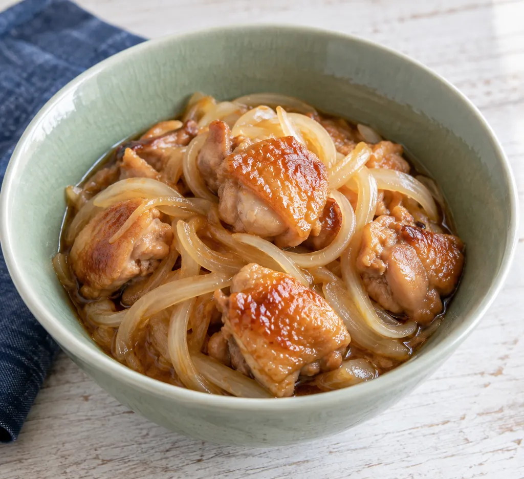 鶏もも肉と玉ねぎの南蛮漬け風の完成イメージ