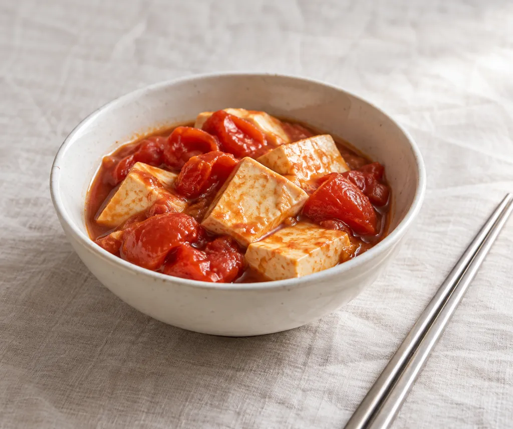 豆腐とトマトの韓国風煮の完成イメージ
