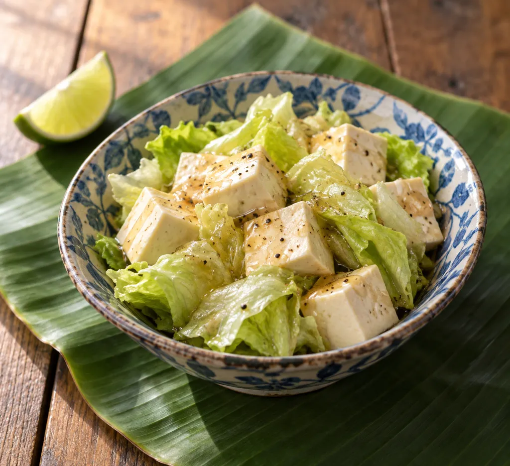 豆腐とレタスのタイ風サラダの完成イメージ