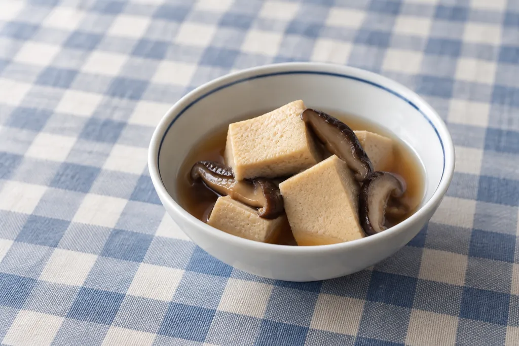 高野豆腐と干ししいたけの含め煮の完成イメージ