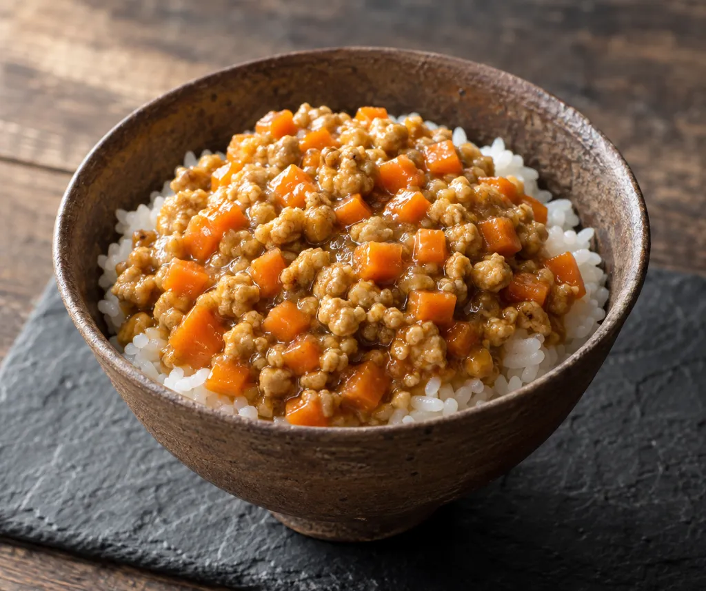 鶏肉とにんじんの和風そぼろカレーの完成イメージ