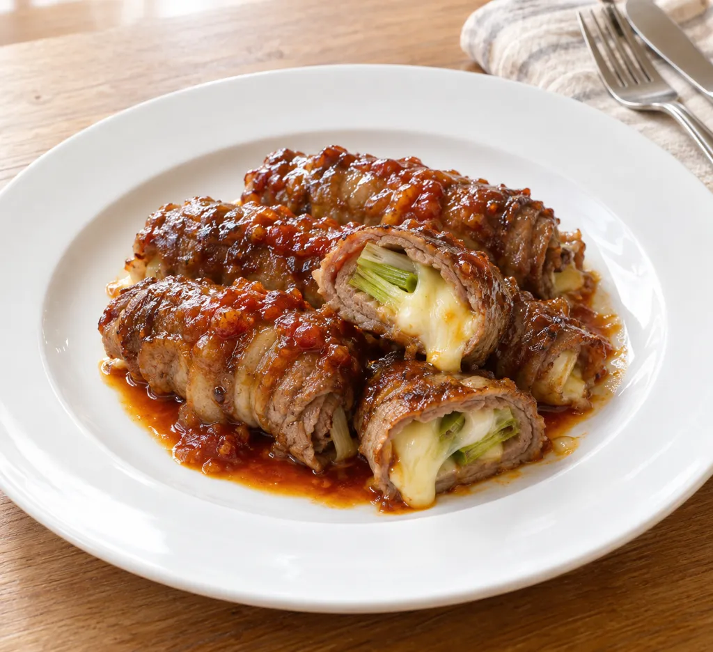 牛肉とねぎのチーズ巻き焼きの完成イメージ