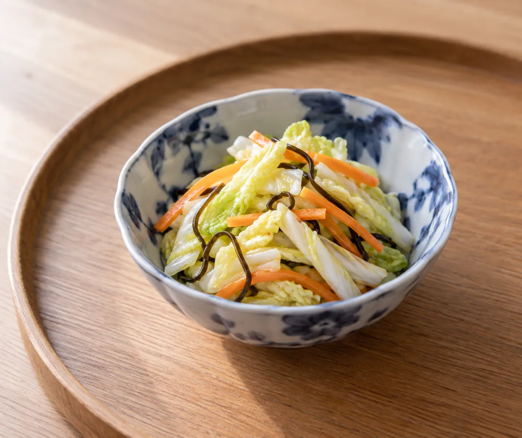 白菜とにんじんの塩昆布和えの完成イメージ