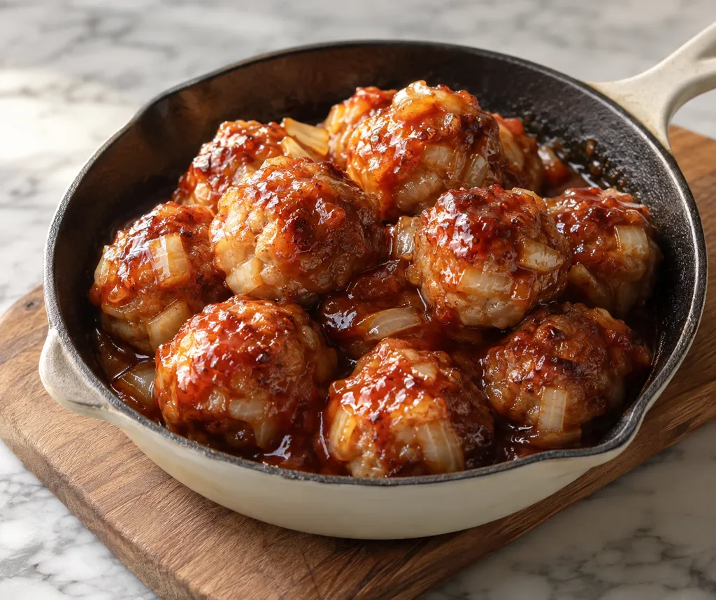 新玉ねぎの肉だんごしょうが風味の完成イメージ